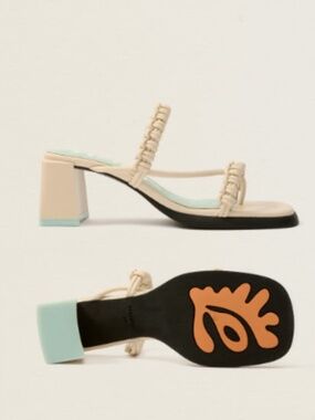 Hoff cream block heels - US 8.5/ EU 40